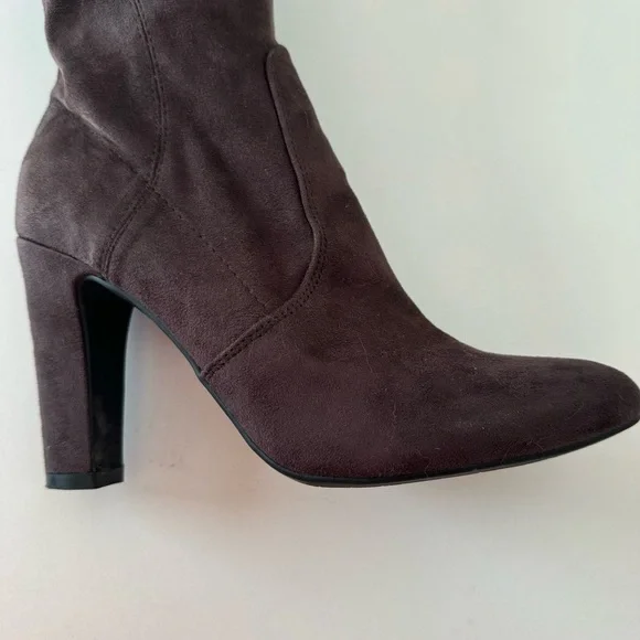 Unisa Sanyia Brown Micro Suede Over the Knee High Heel Boots Size 10 - Picture 7 of 12